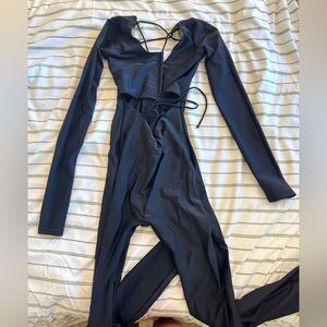 LACE UP CATSUIT ONYX × 1 black skims